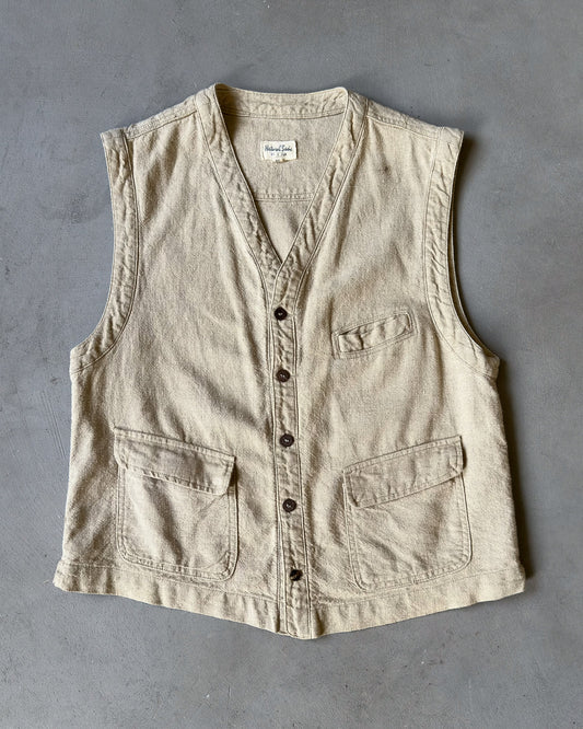 2000s - Beige Linen Vest - M