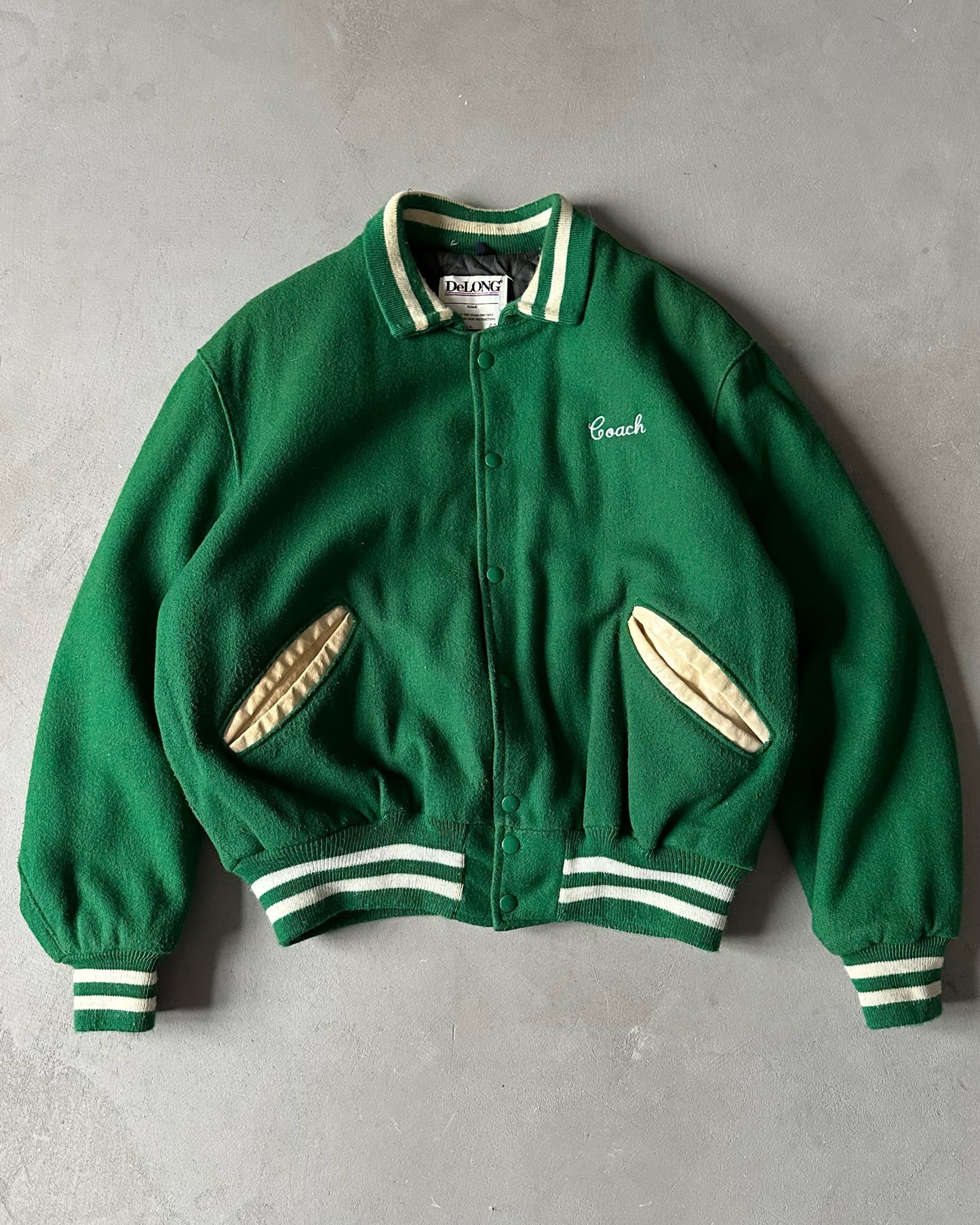 1990s - Green "Coach" Varsity Jacket - 44