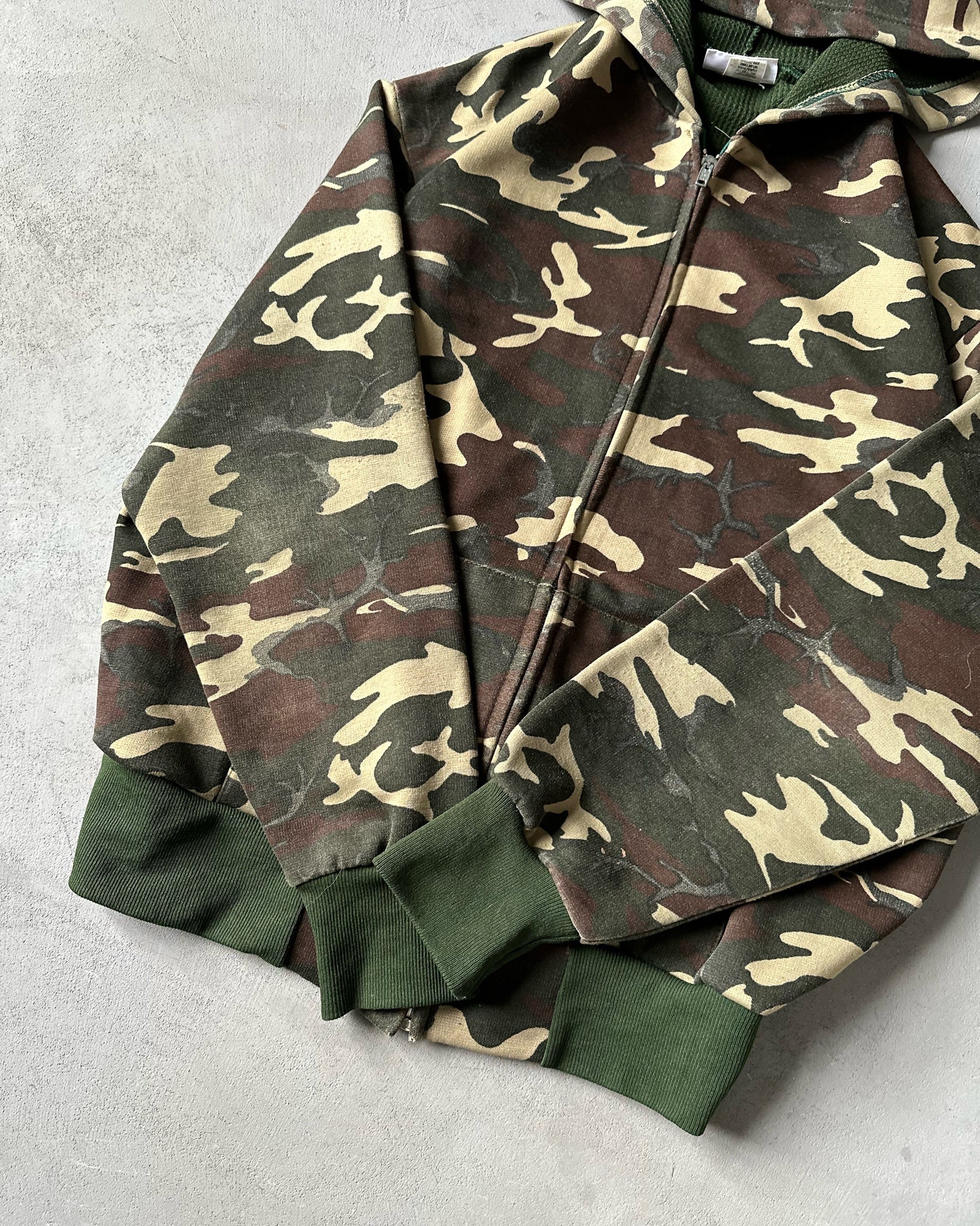 Distressed camo hoodie hotsell