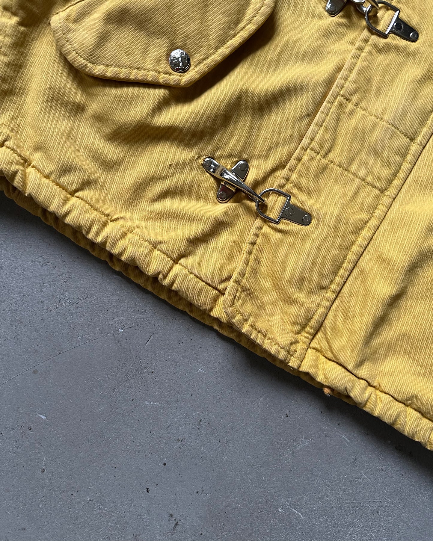 Années 90 - Veste de pompier matelassée jaune - L