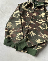 1980s - Distressed Camo Thermal Lined Light Hoodie - M/L