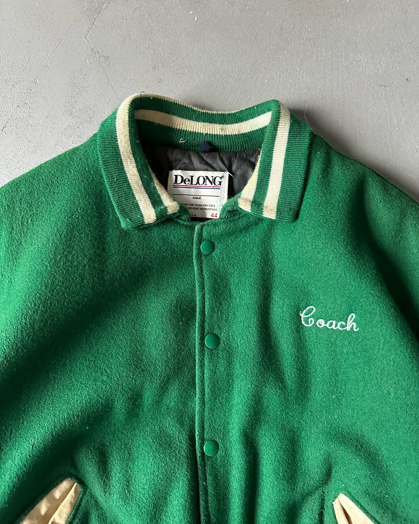 1990s - Green "Coach" Varsity Jacket - 44