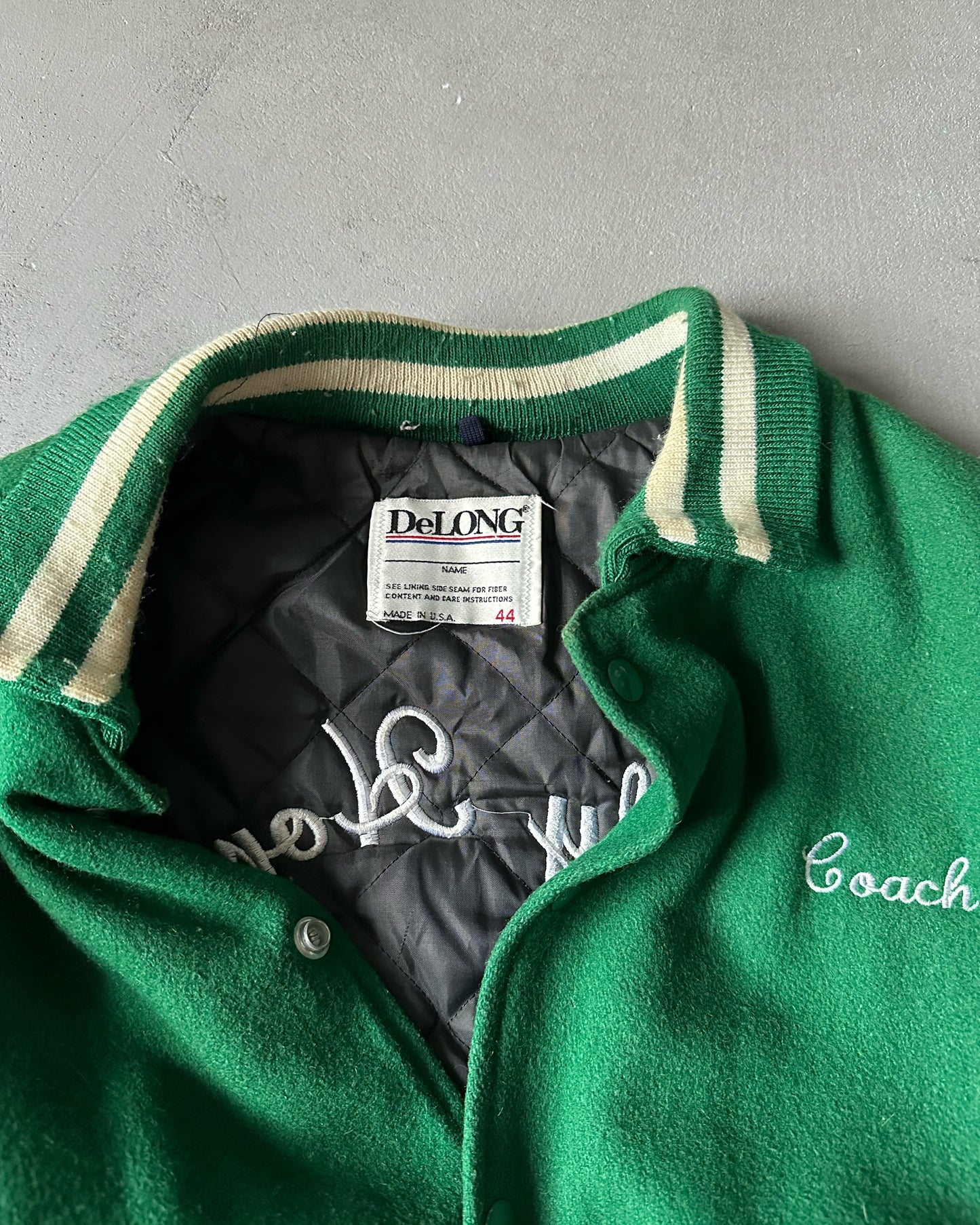 1990s - Green "Coach" Varsity Jacket - 44