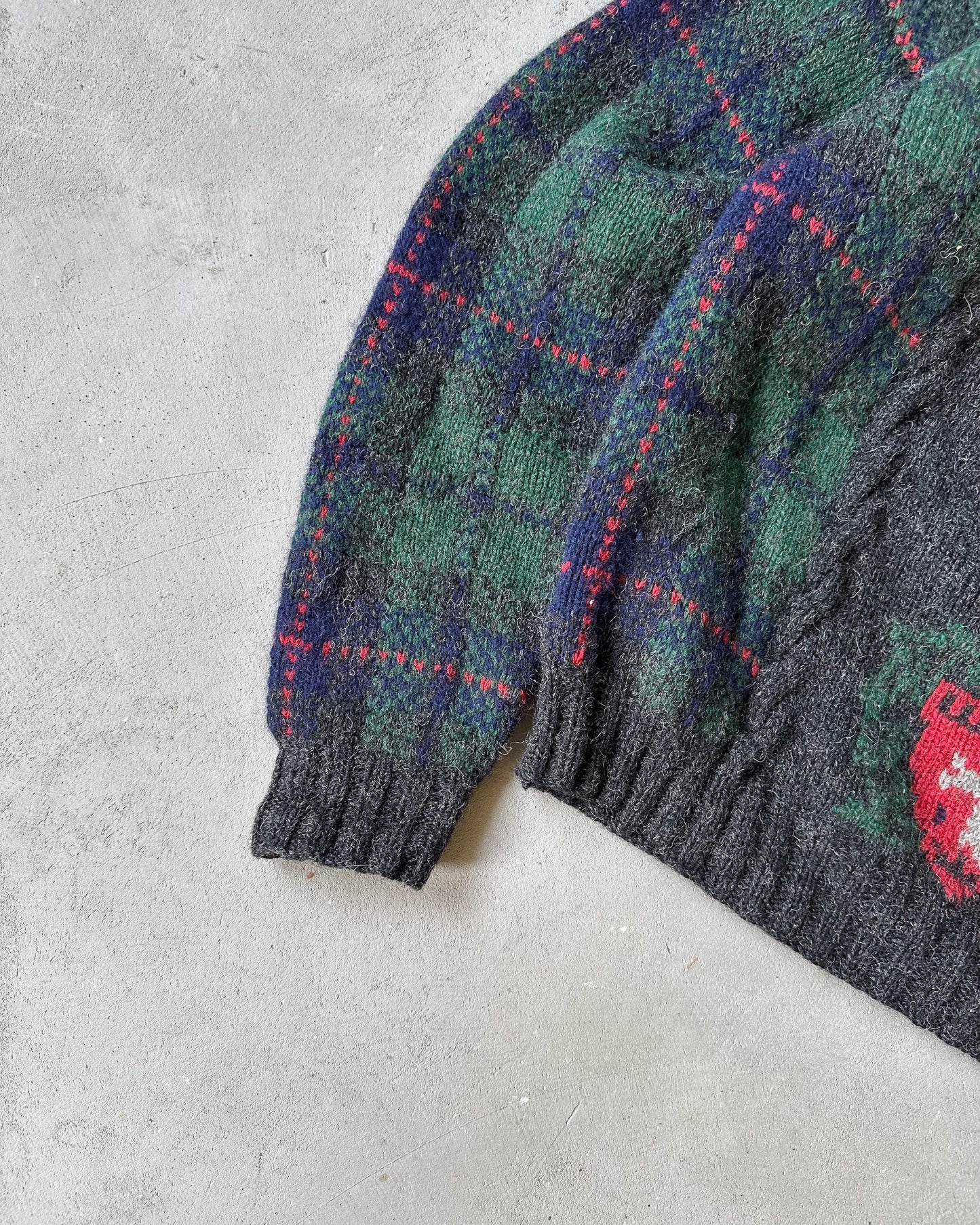 1990s - Green/Navy Woolrich Plaid Sweater - M