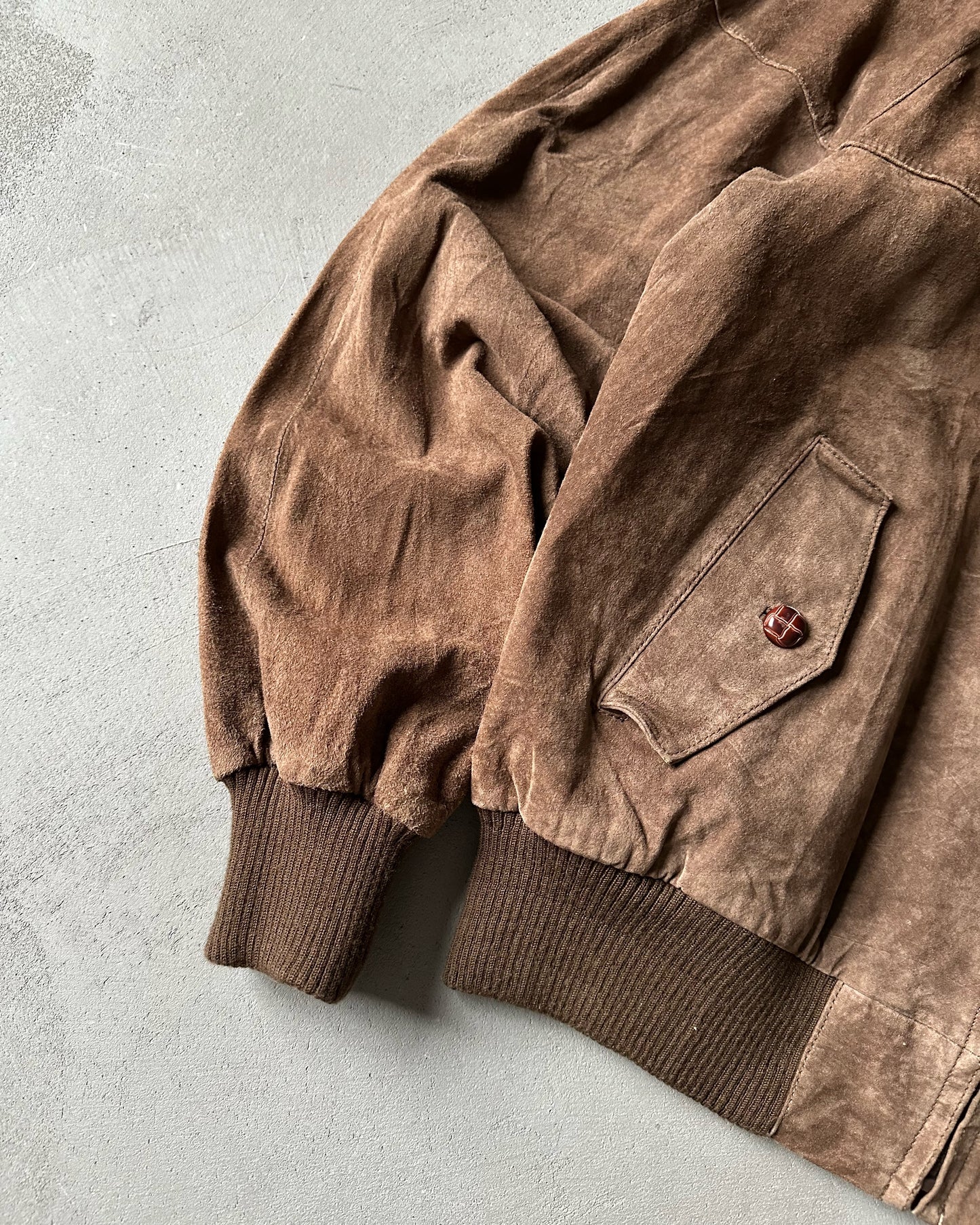 1990s - Brown Suede Harrington Jacket - M