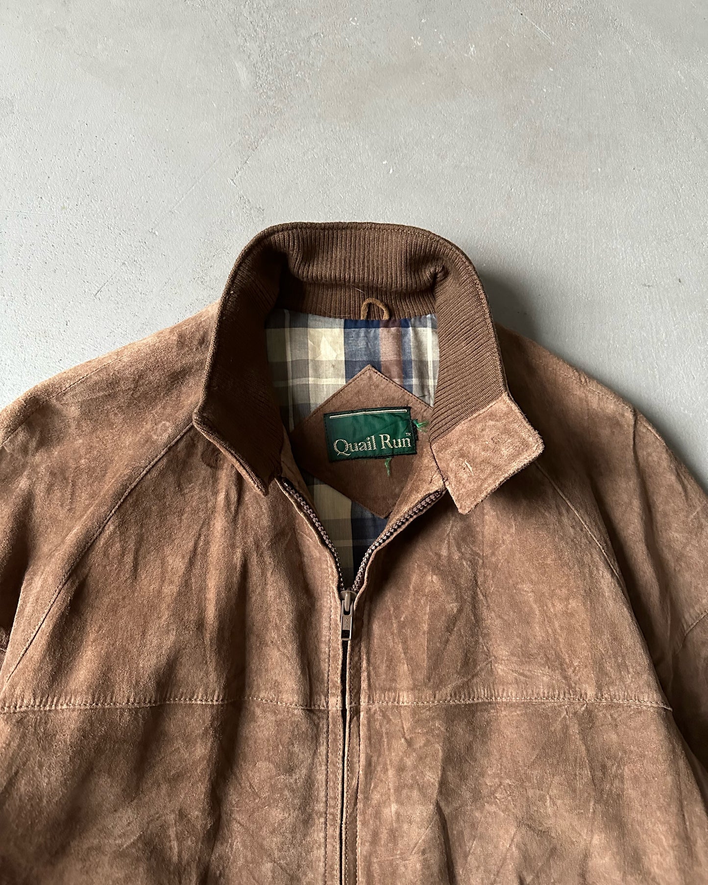 1990s - Brown Suede Harrington Jacket - M