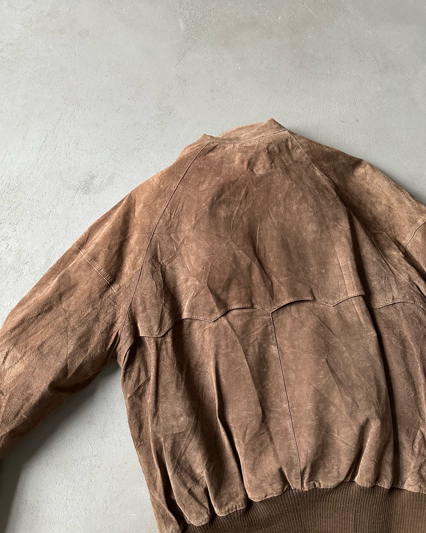 1990s - Brown Suede Harrington Jacket - M