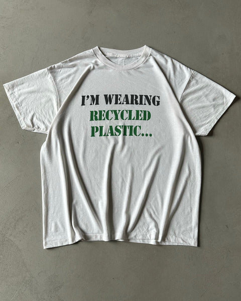 1990s - White "Recycled" T-Shirt - XL