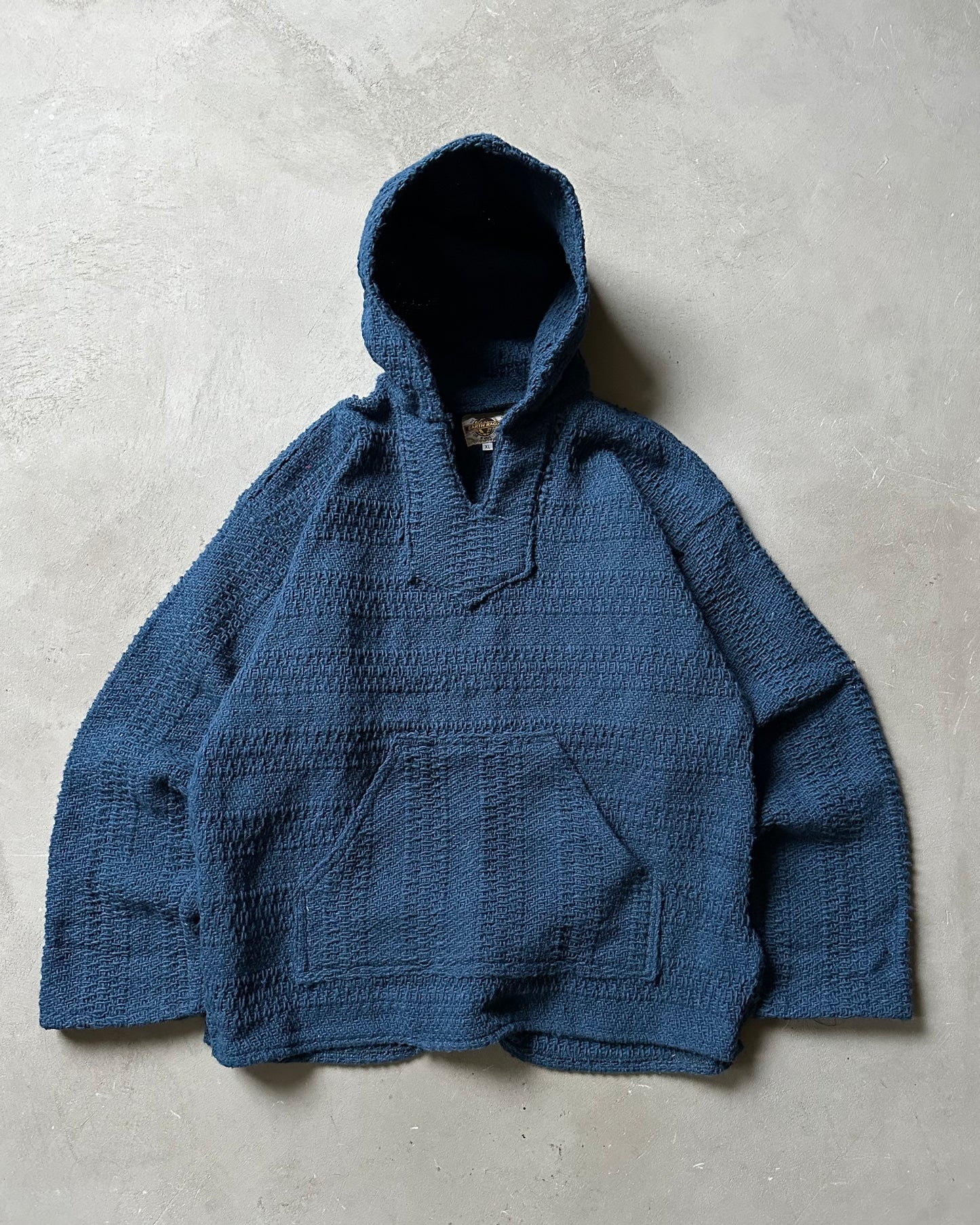 1990s - Blue Hooded Sweater - XL