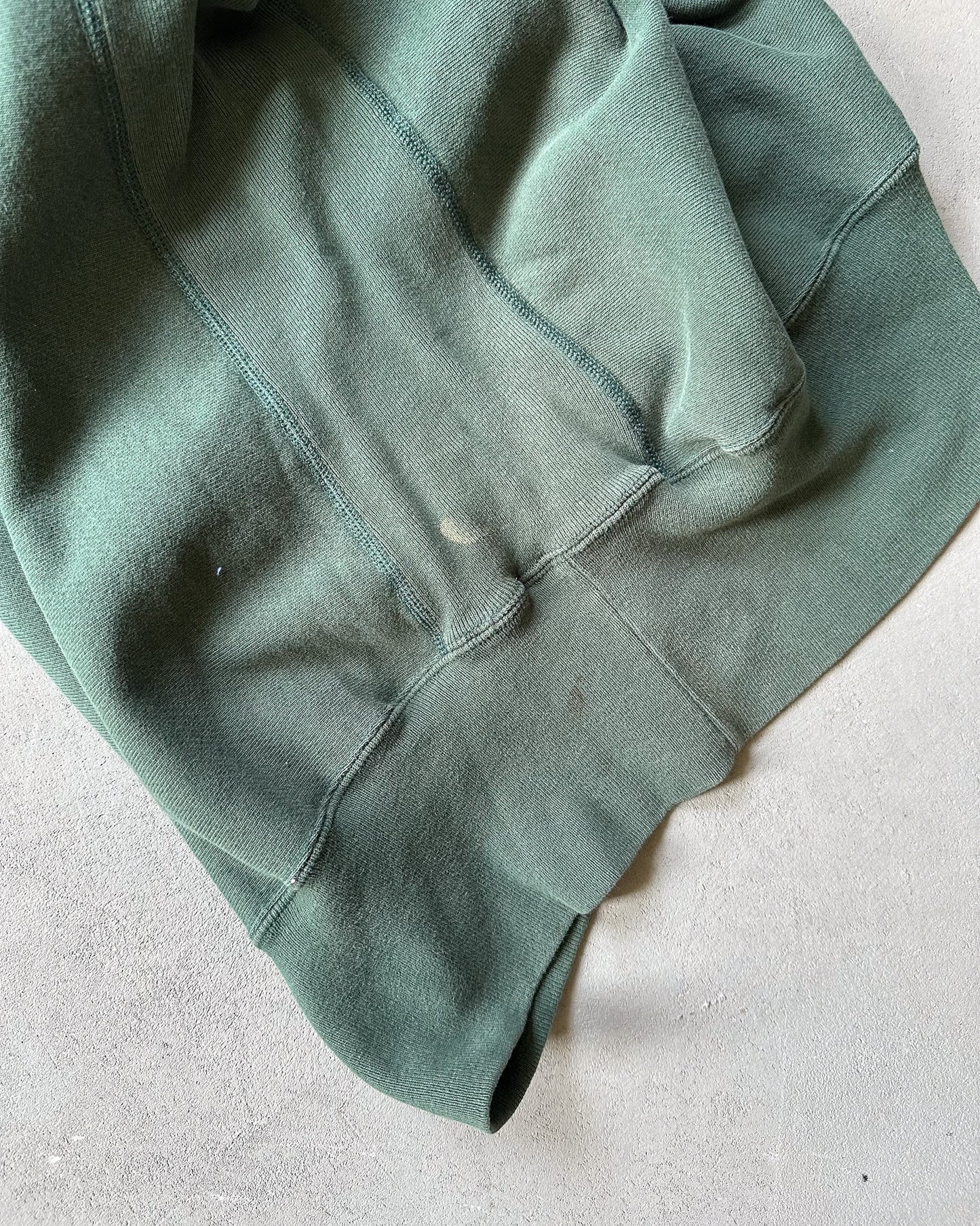 1990s - Distressed Green VT Champion RW Crewneck - XL
