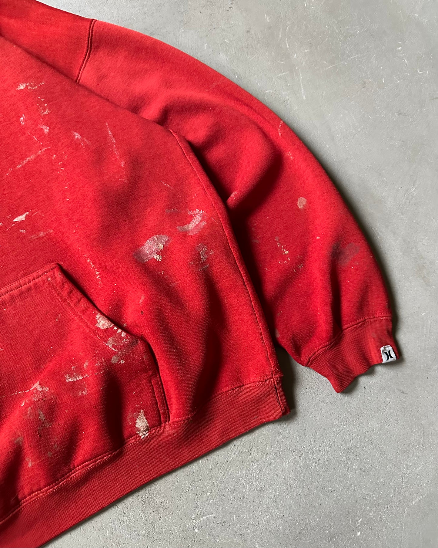 Années 90 - Sweat à capuche rouge vieilli Hurley - Taille L