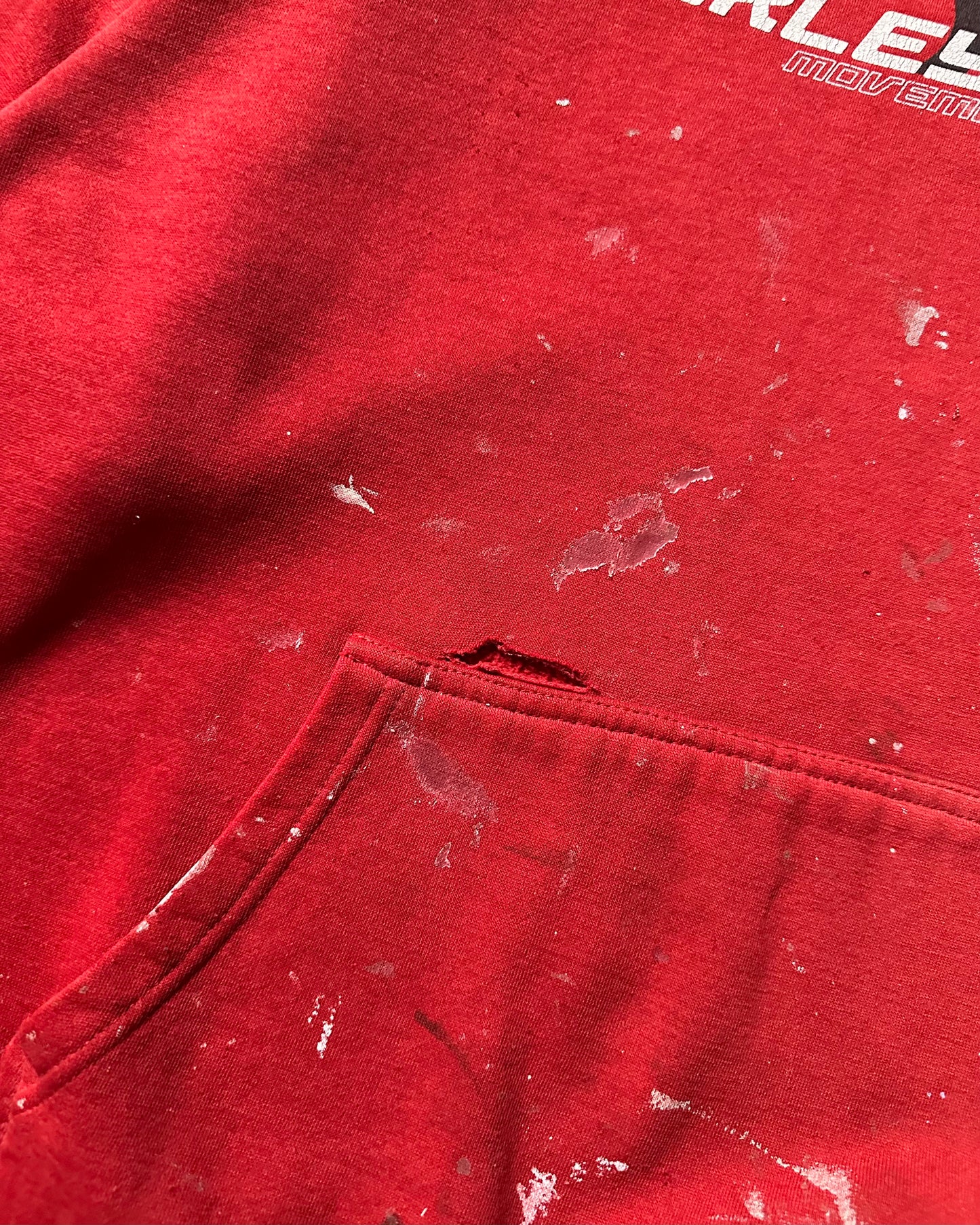 Années 90 - Sweat à capuche rouge vieilli Hurley - Taille L