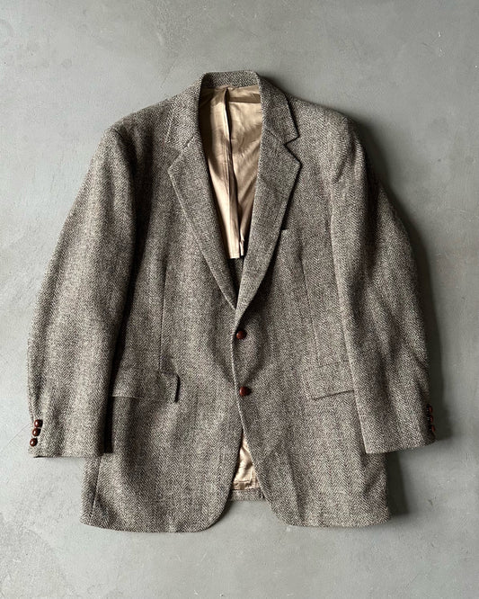 1980s - Brown/Grey Harris Tweed Blazer - 44L