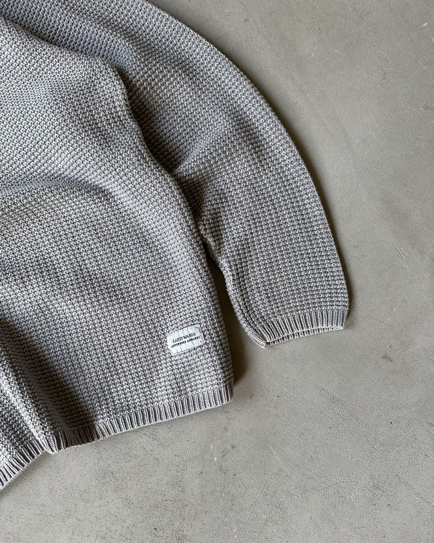 2000s - Grey Knit Hoodie - S