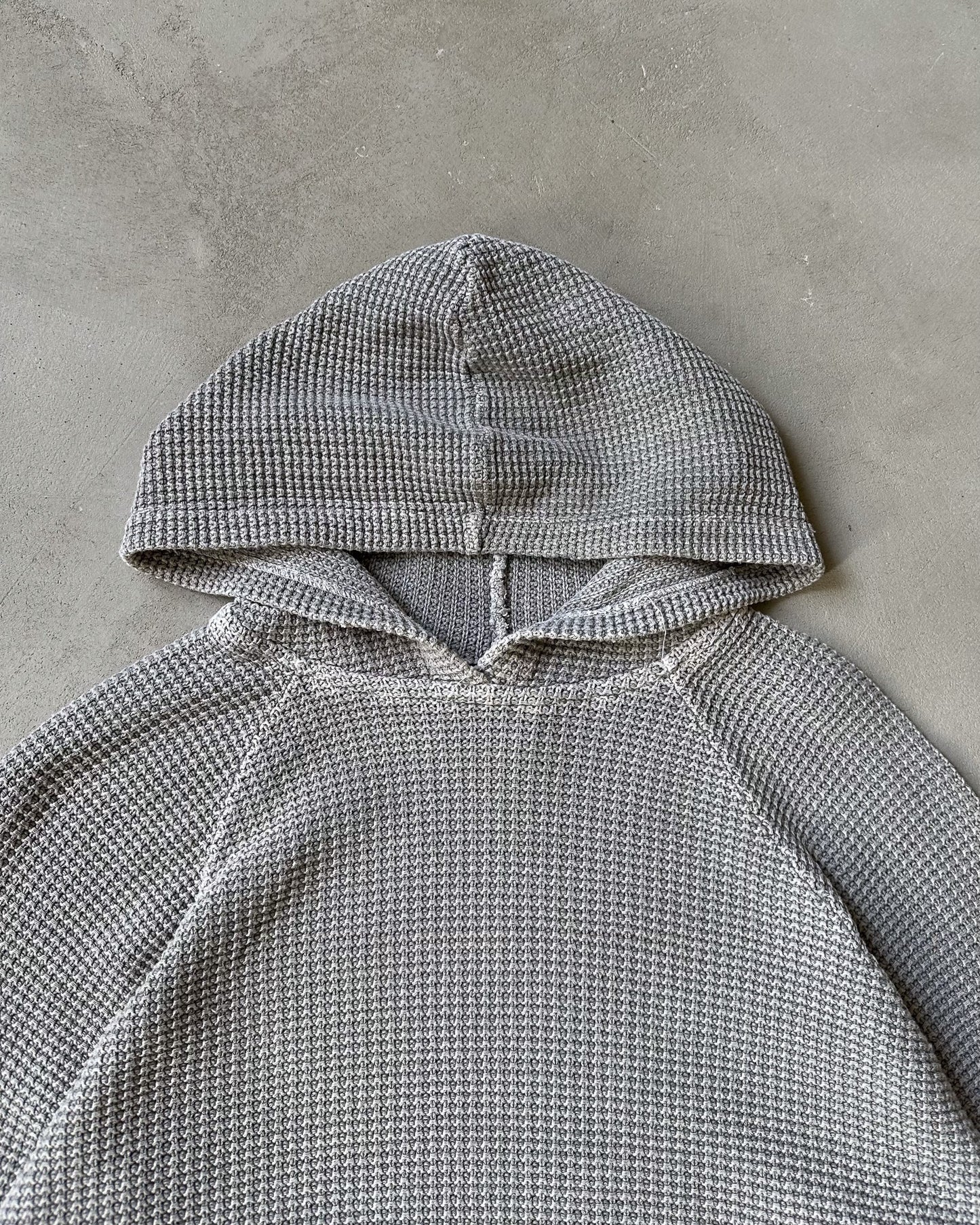 2000s - Grey Knit Hoodie - S