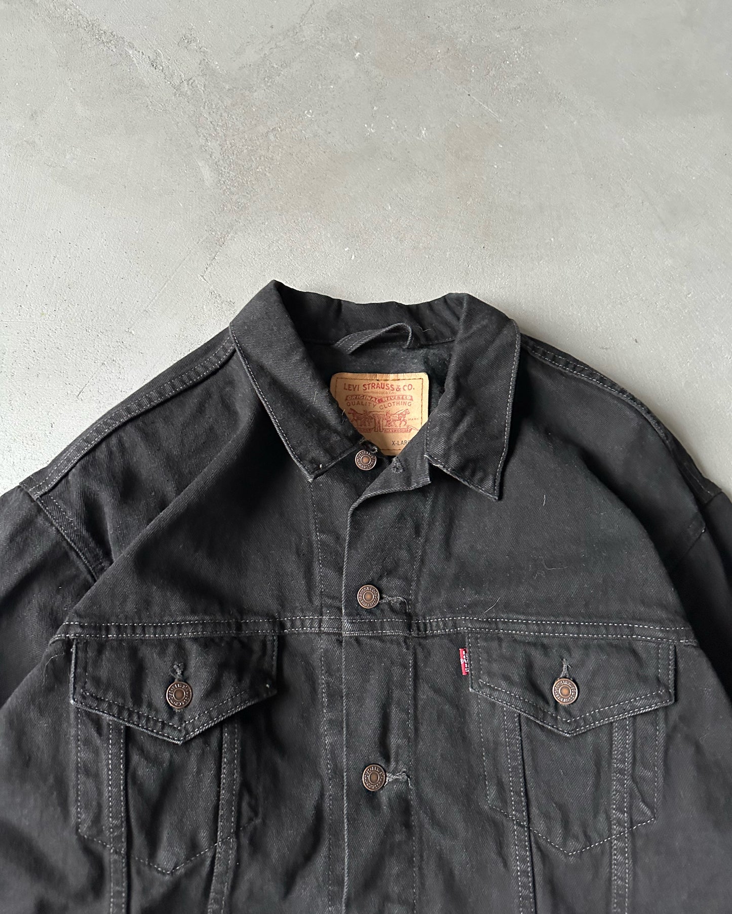 1990s - Black Levi's Type III Jeans Jacket - XL