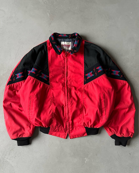 1990s - Red Western Bomber Jacket - XL