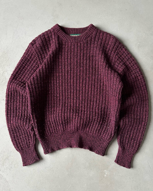 1990s - Burgundy American Eagle Waffle Knit Sweater - S/M