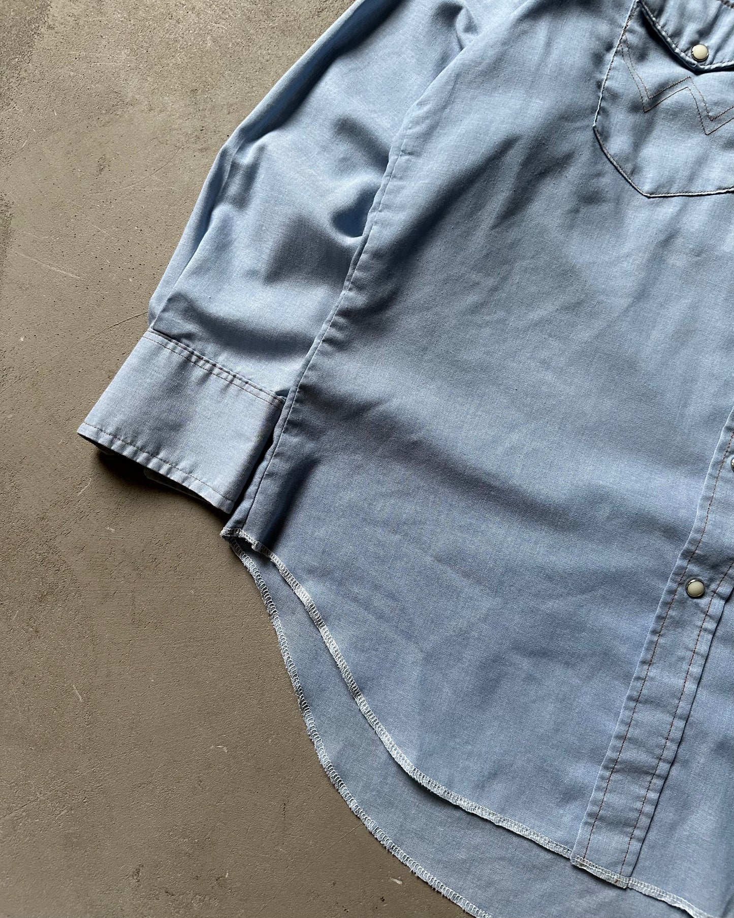 Années 80 - Chemise Western Wrangler Bleue - L/XL