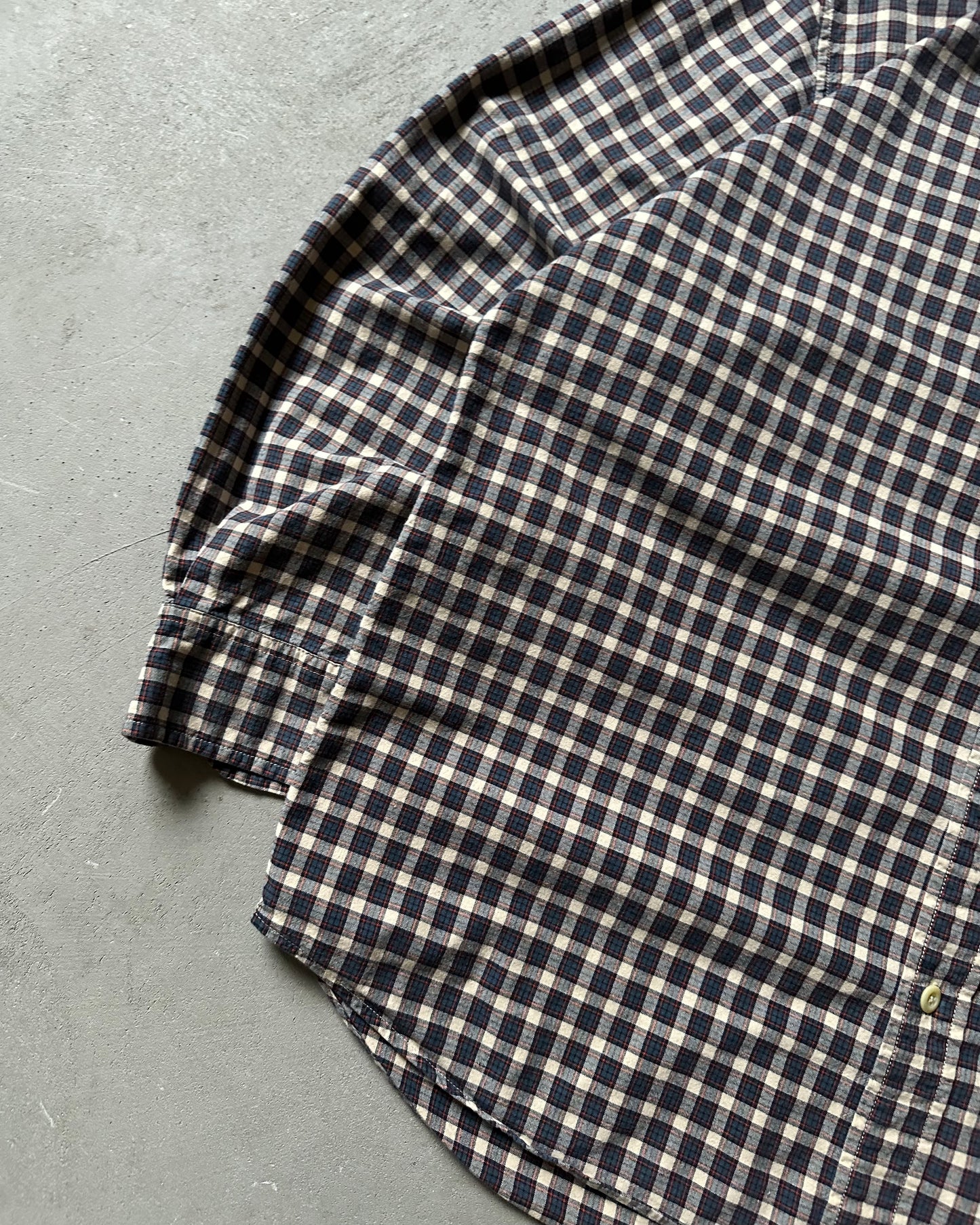 Années 2000 - Chemise à carreaux Abercrombie Bleu marine/Orange - L/XL