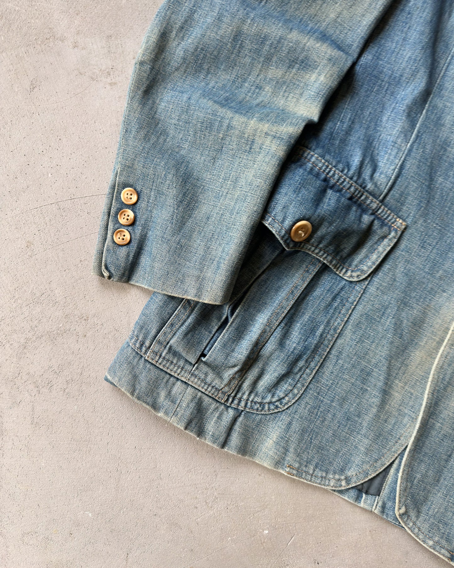 1970s - Faded Denim Blazer - 42
