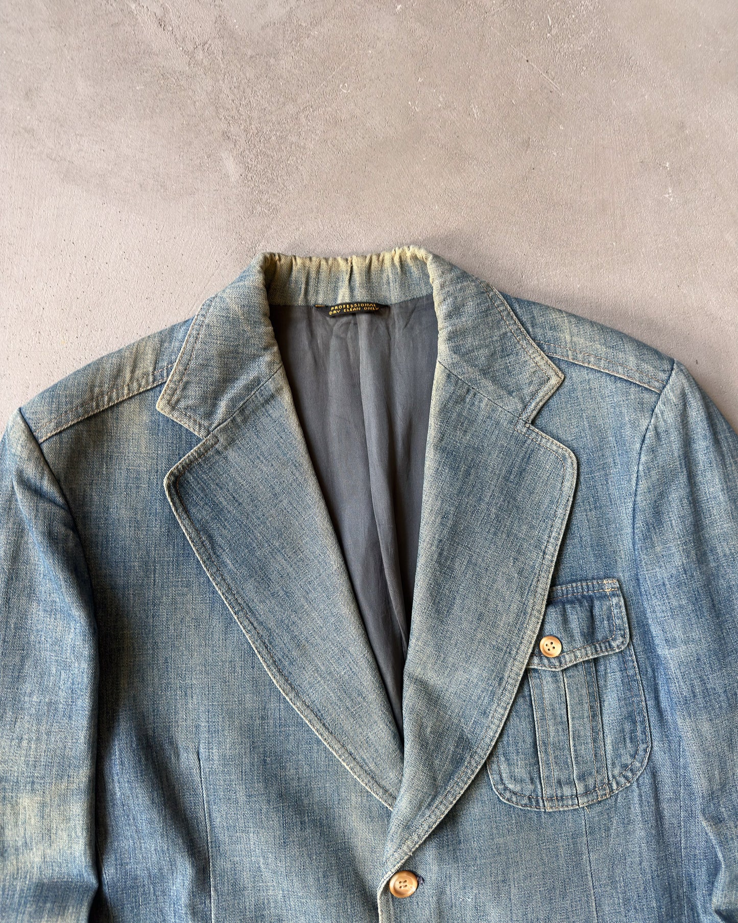 1970s - Faded Denim Blazer - 42