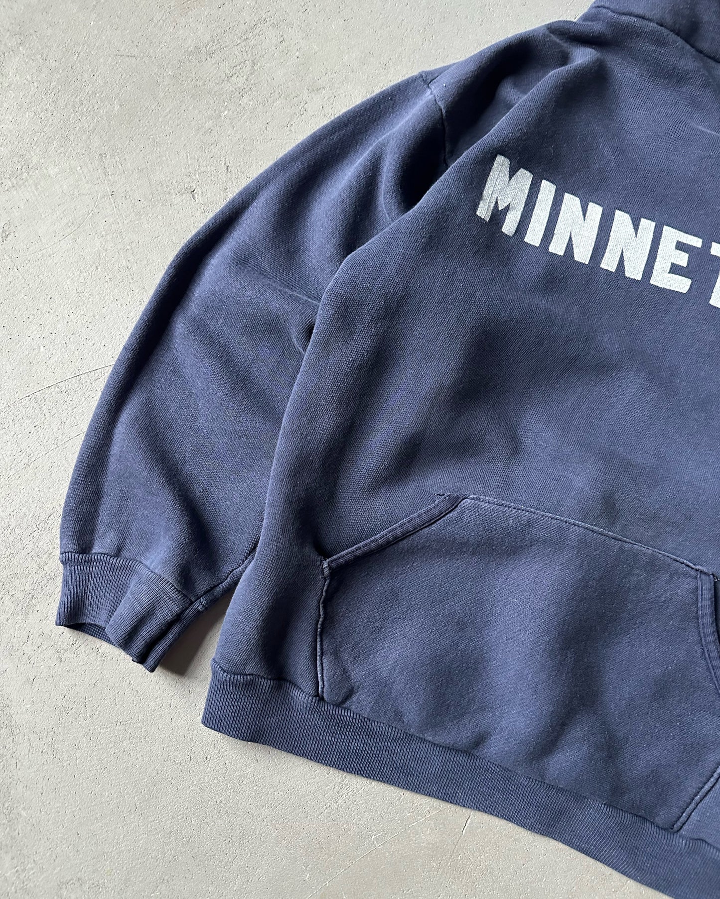 1970s - Faded Blue Minnetonka Russell Hoodie - XS