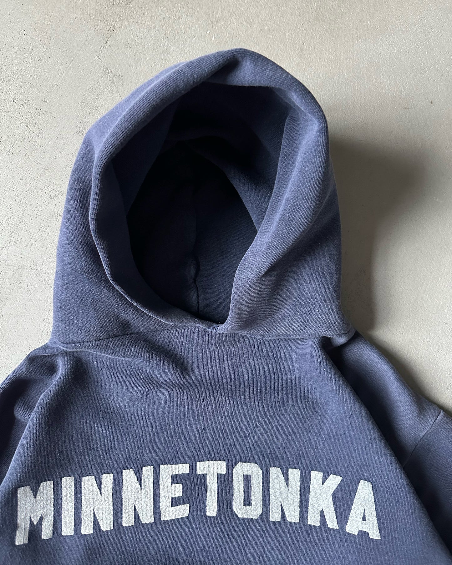 1970s - Faded Blue Minnetonka Russell Hoodie - XS