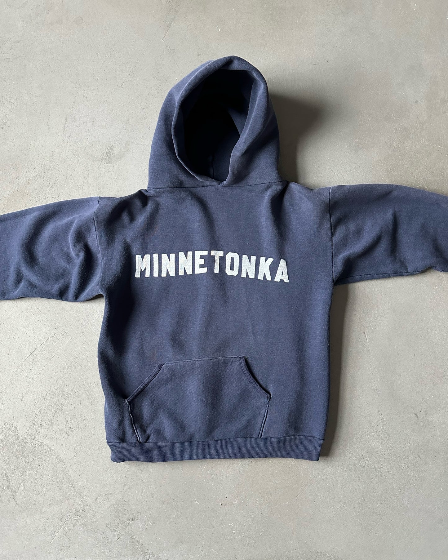 1970s - Faded Blue Minnetonka Russell Hoodie - XS