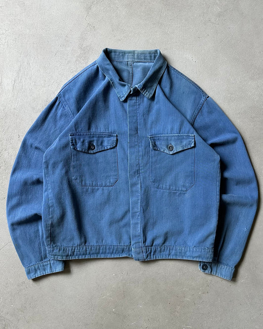 Années 60 - Surchemise cycliste Euro bleue - S