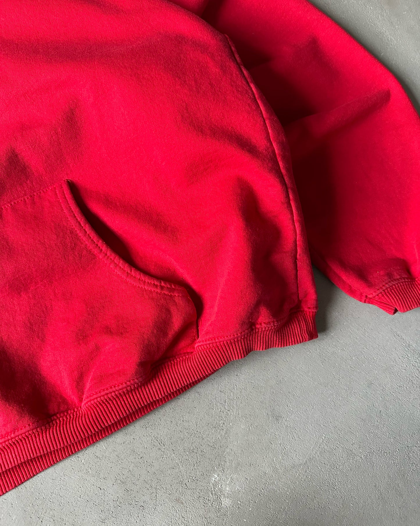 1990s - Distressed Red Marlboro Cropped Hoodie - M