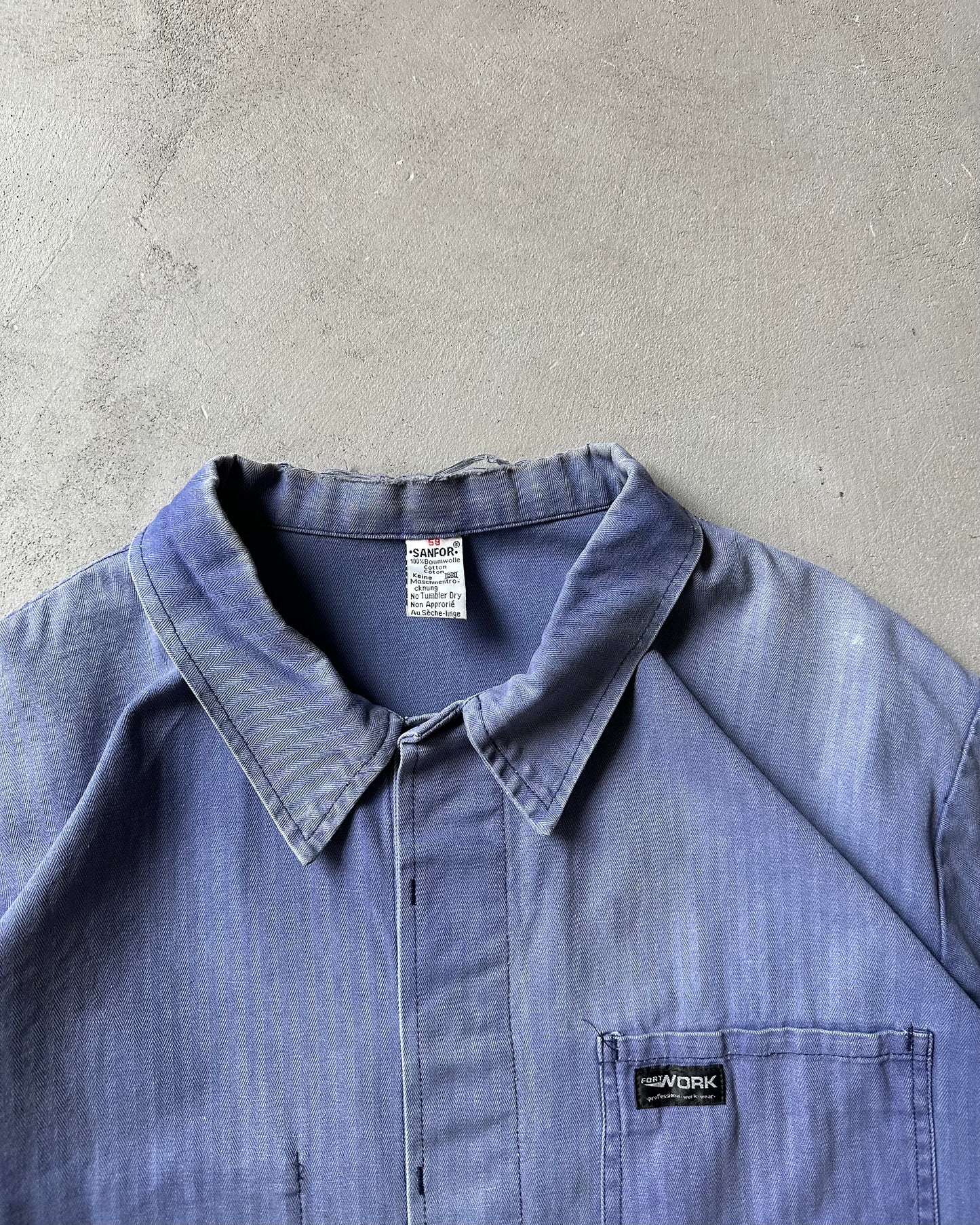 1980s - Faded Blue HBT Euro Chore - XL/XXL