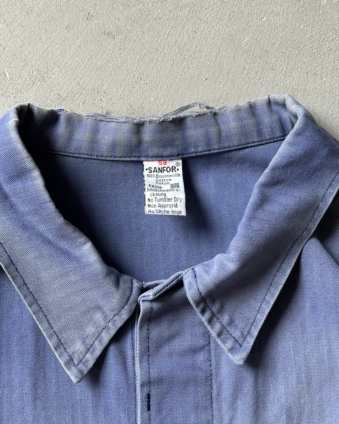 1980s - Faded Blue HBT Euro Chore - XL/XXL