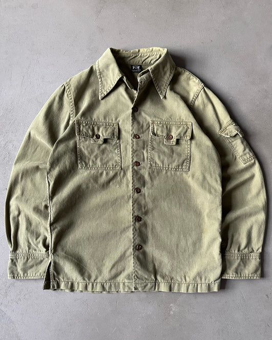 1980s - Sage Green Hands Off Button Up - S/M