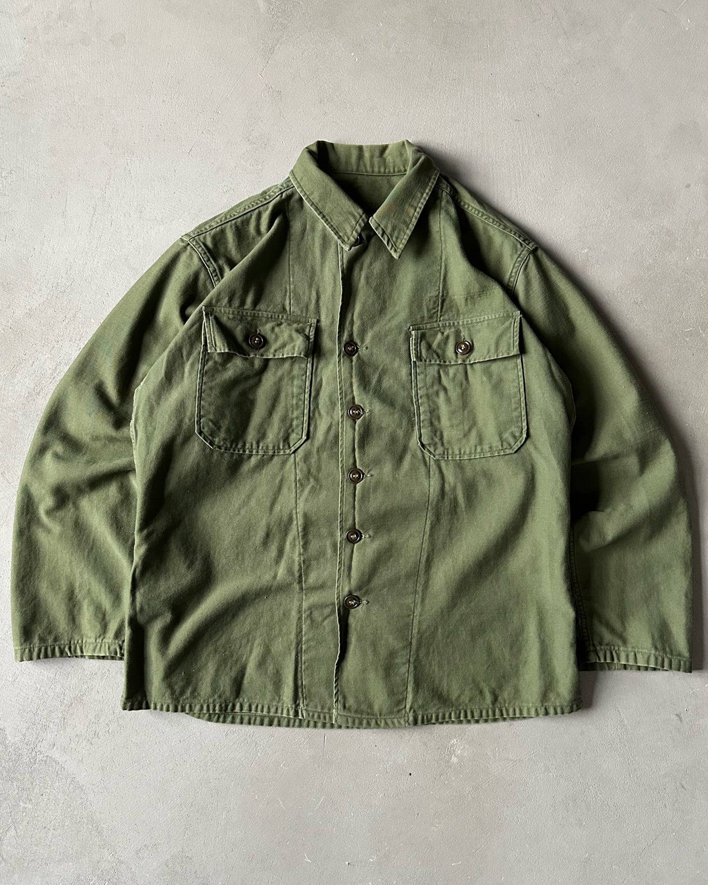 1980s - Green OG-107 Military Button Up - M