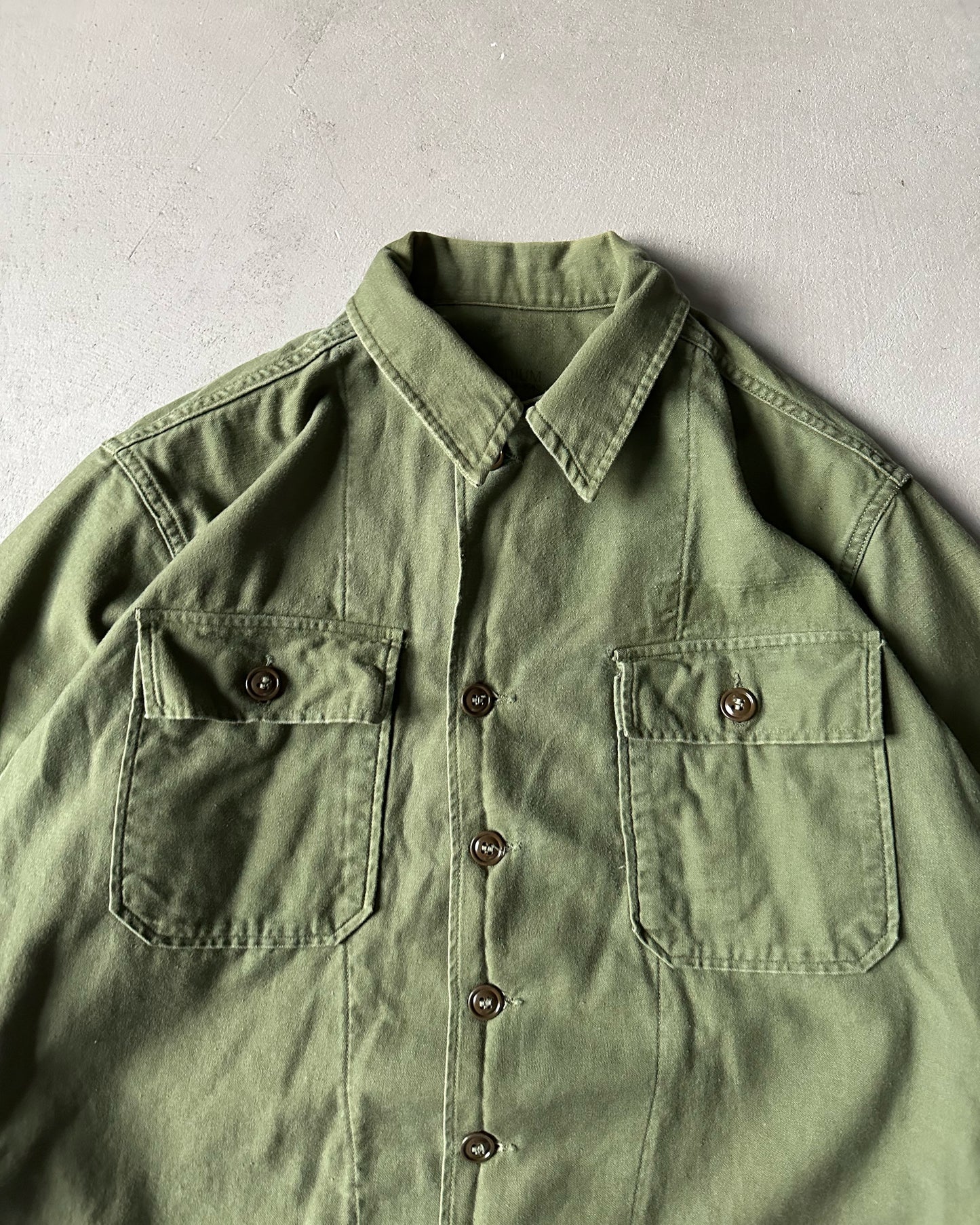 1980s - Green OG-107 Military Button Up - M