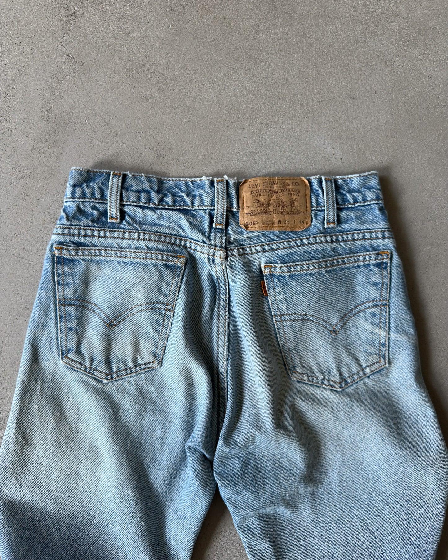 1980s - Distressed 505 Orange Tab Levi's Jeans - 26x33