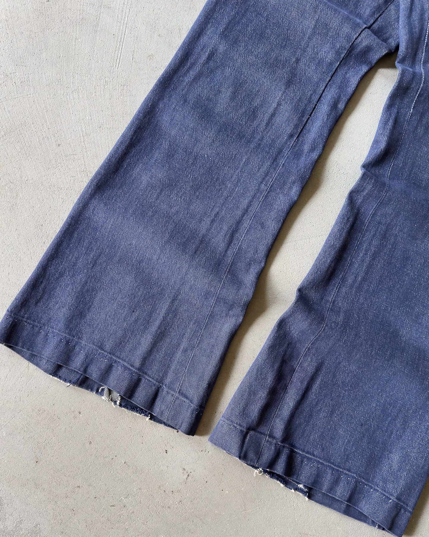 1970s - Distressed Denim Pleated Flare Jeans - 24x30