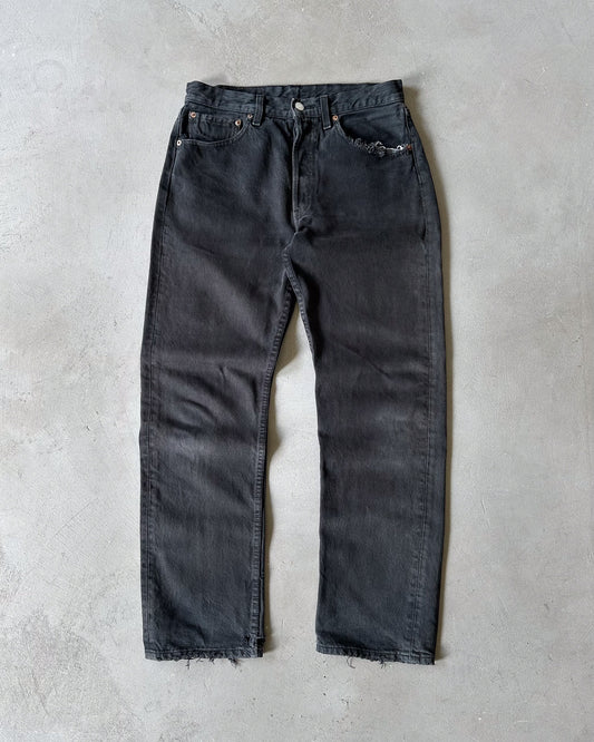 1990s - Distressed Black 501 Levi's Jeans - 30x30