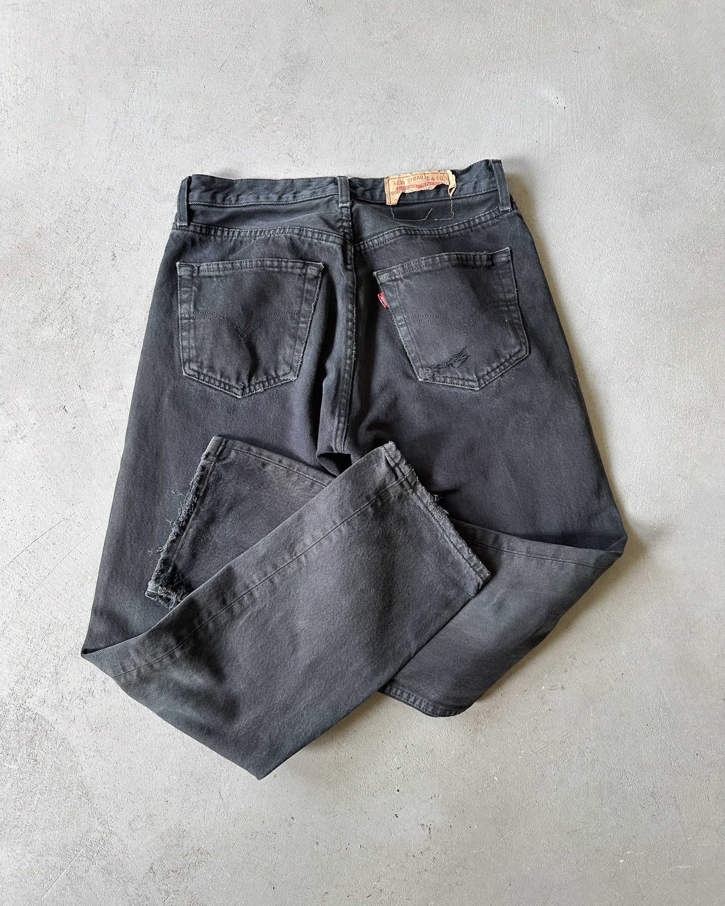 1990s - Distressed Black 501 Levi's Jeans - 30x30