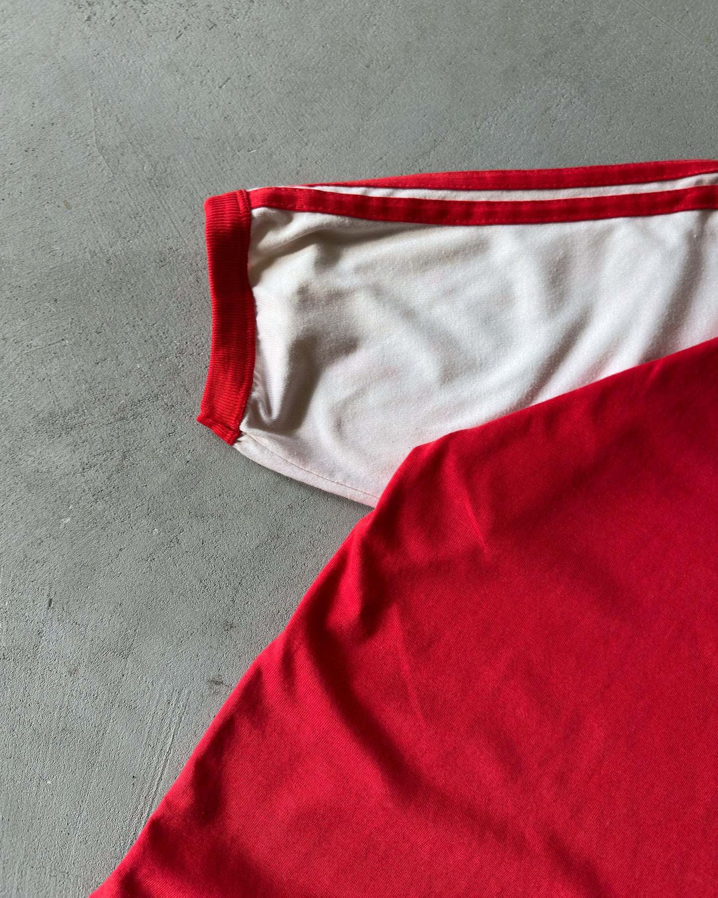 1980s - Red/White Adidas Ringer T-Shirt - L/XL