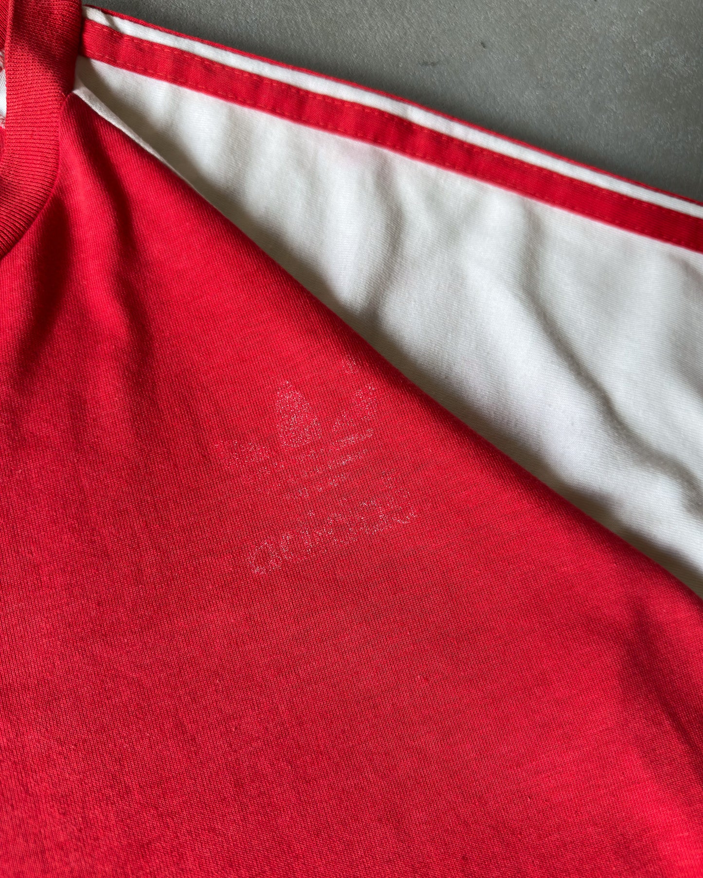 1980s - Red/White Adidas Ringer T-Shirt - L/XL