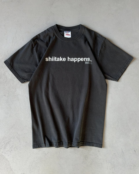 1990s - Black "Shiitake Happens" T-Shirt - M