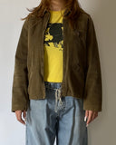 1990s - Brown Corduroy Quilted Jacket - S