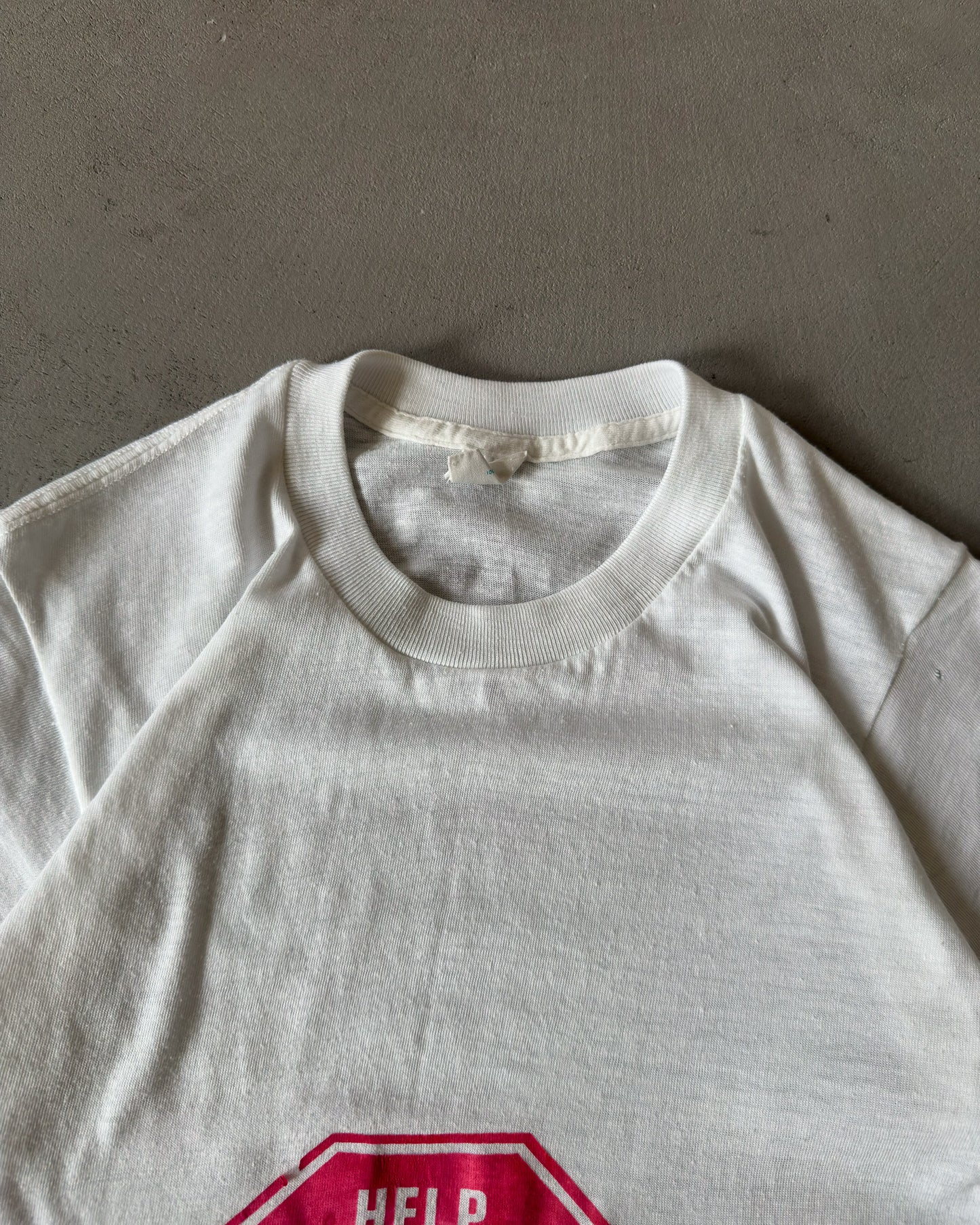 1970s - White Stop Hunger T-Shirt - S