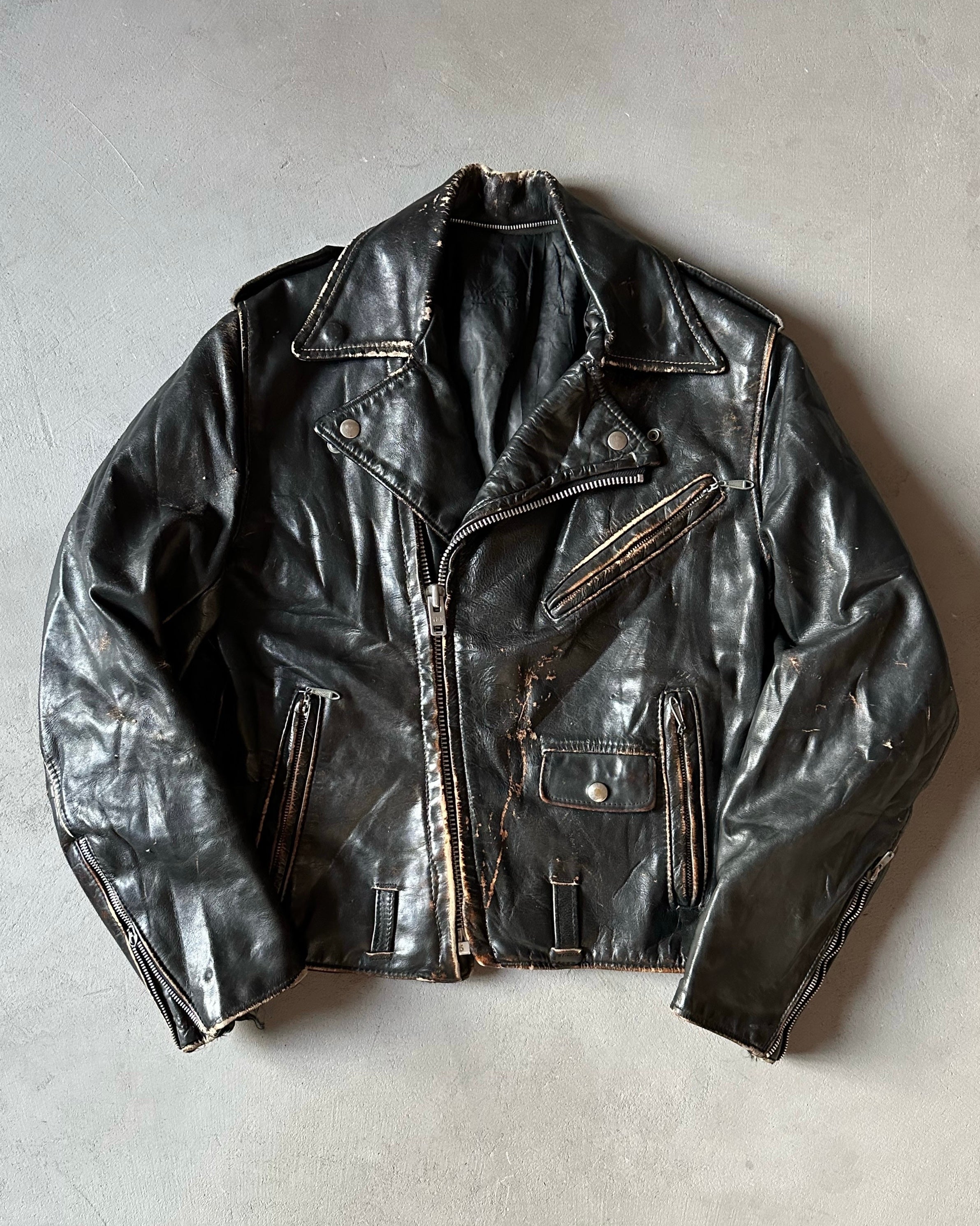 Distressed black jacket best sale