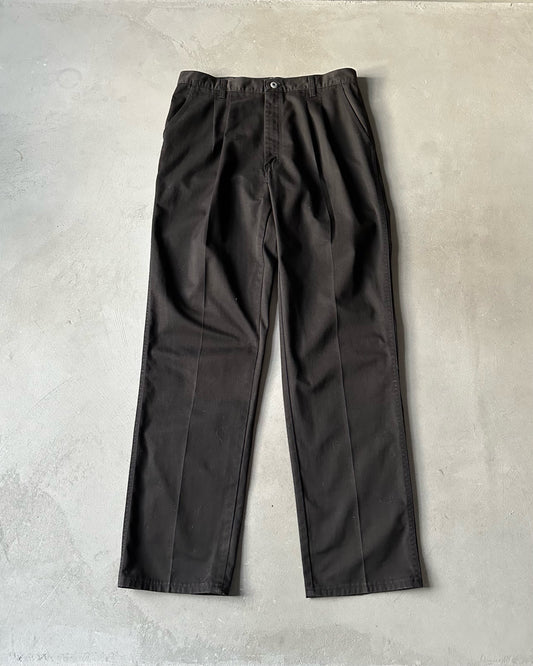 1990s - Black Wrangler Pleated Chinos - 35x33