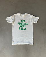 1970s - White "Get Plastered With Kelly" T-Shirt - S/M