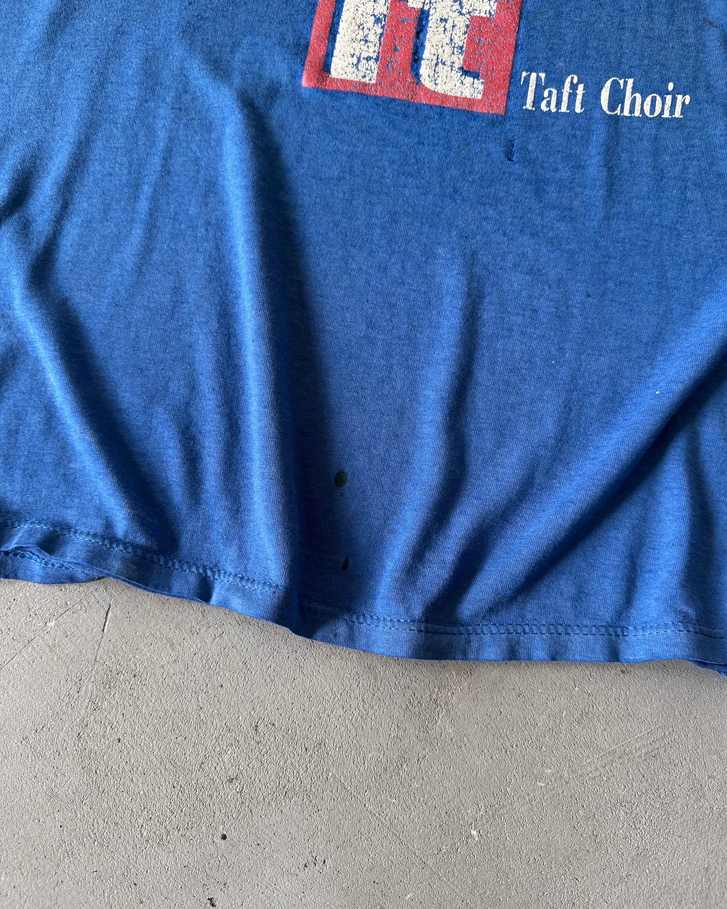 1980s - Distressed Blue Just Sing It T-Shirt - L/XL