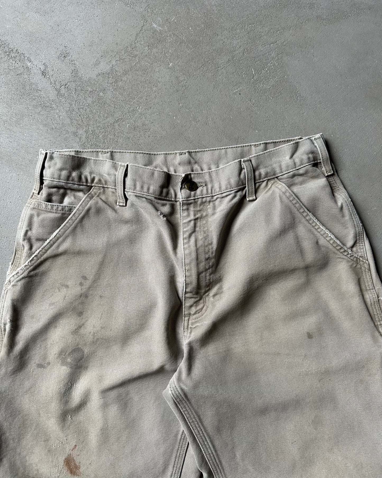 Années 2000 - Pantalon de travail Carhartt marron clair vieilli - 33x29